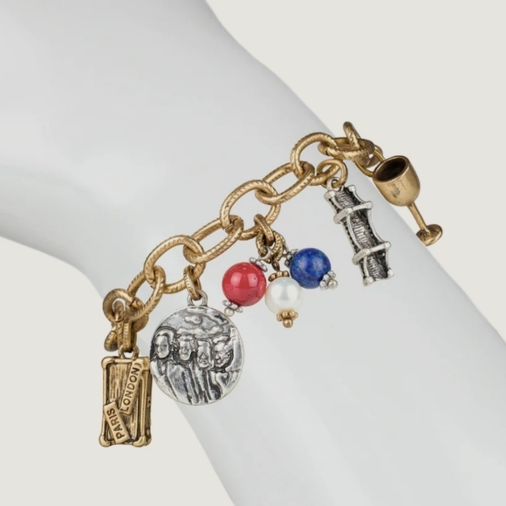 Patricia Nash USA Charm Bracelet World Traveler Collection - Picture 3 of 4